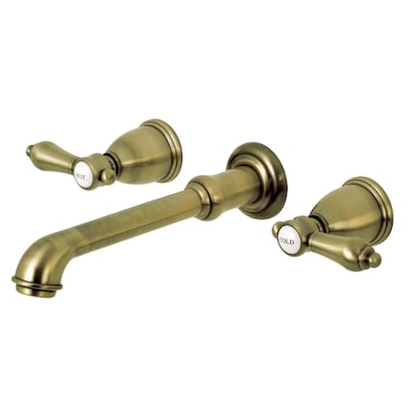 Roman Tub Faucet, Antique Brass, Wall Mount